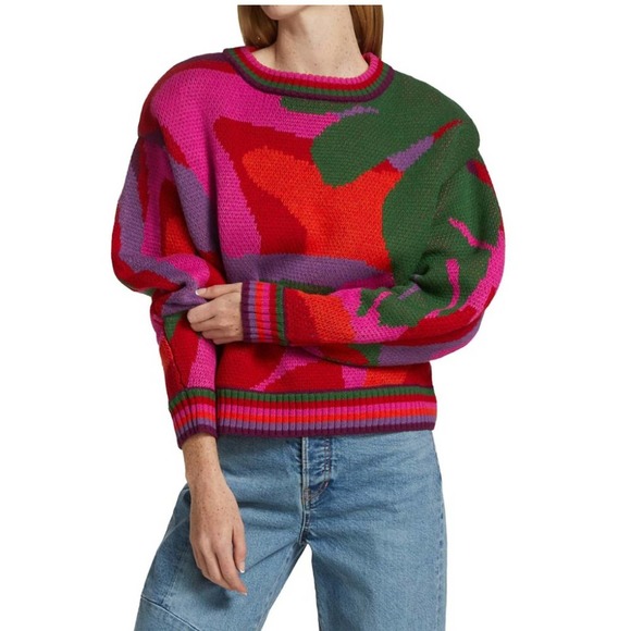 FARM Rio Sweaters - FARM Rio Multicolor Crew Neck Sweater